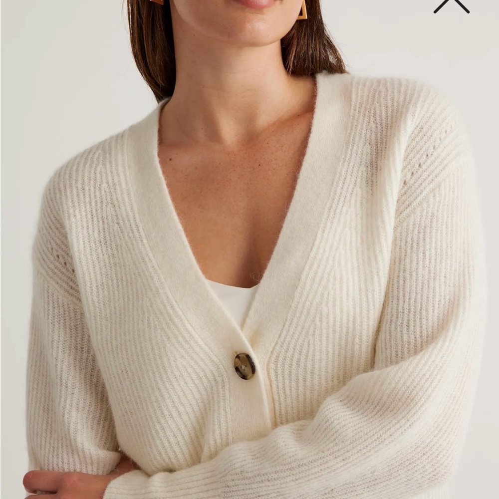 Quince baby alpaca & wool cropped cardigan sweater